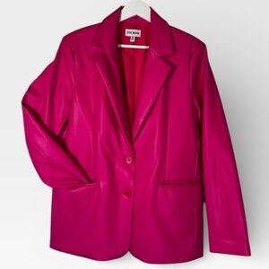 Steve Madden Leather Vibrant Pink Blazer Jacket - Size Medium